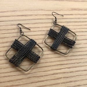 Lucky Brand bronze statement earrings